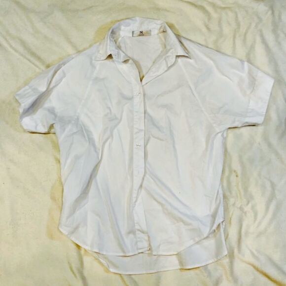 Natori White Cotton Button Front Collared Shirt | Sz S - Picture 2 of 4